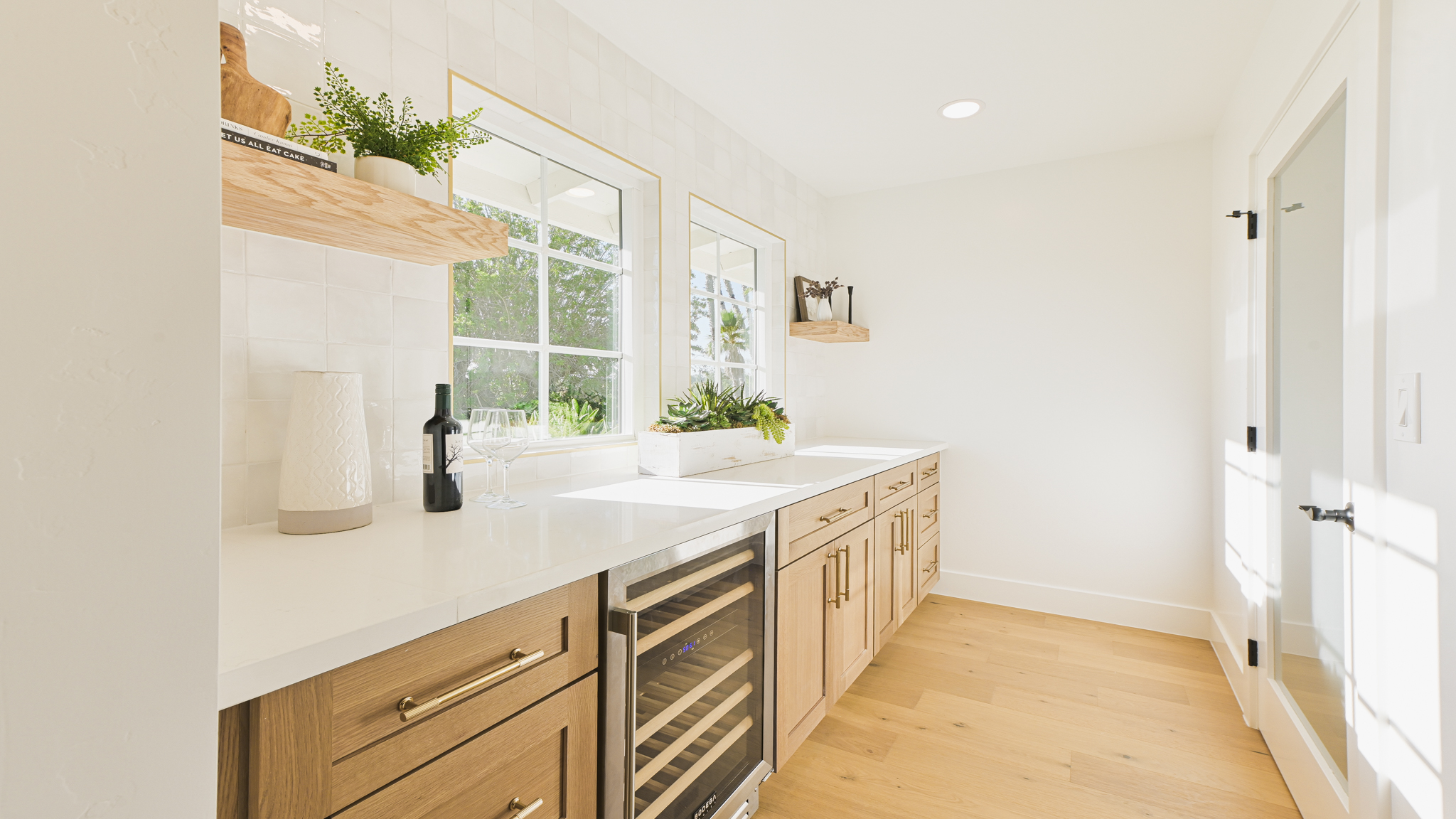 Staged butler pantry wine bar San Diego
