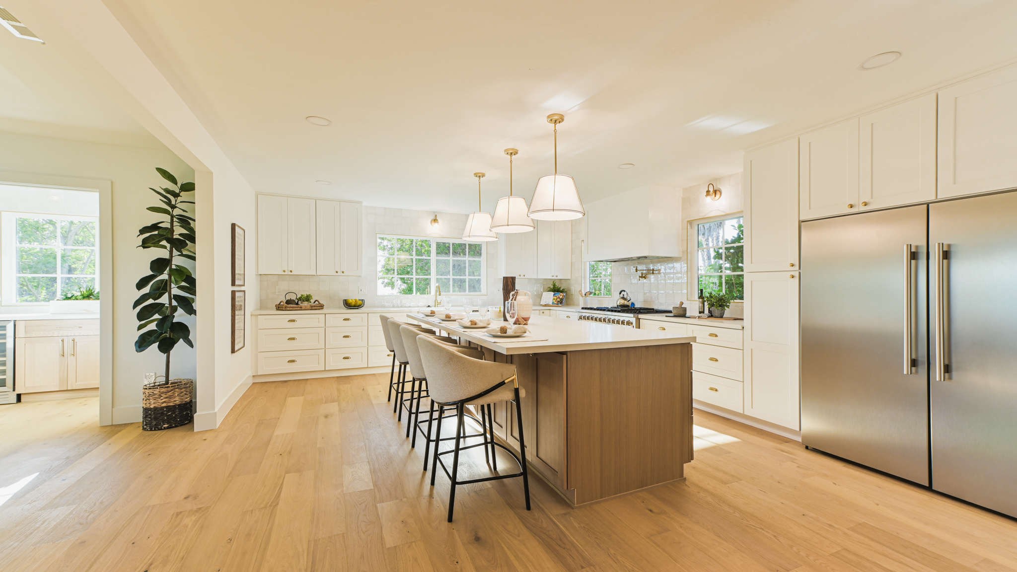 Wide kitchen staging San Diego Via Rancho